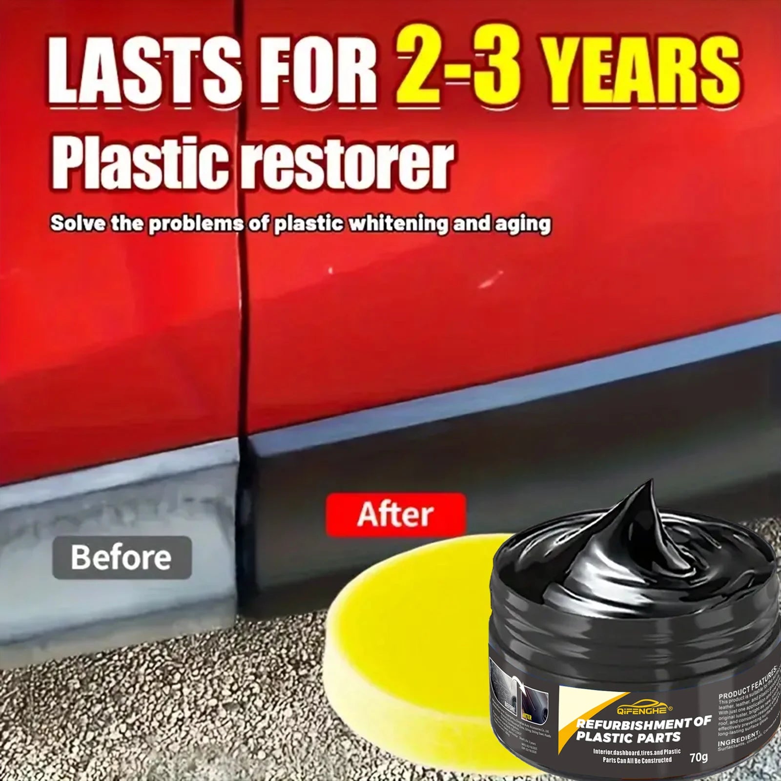 Automotive Plastic Repair Agent: Interior & Exterior Plastic Restoration Cream