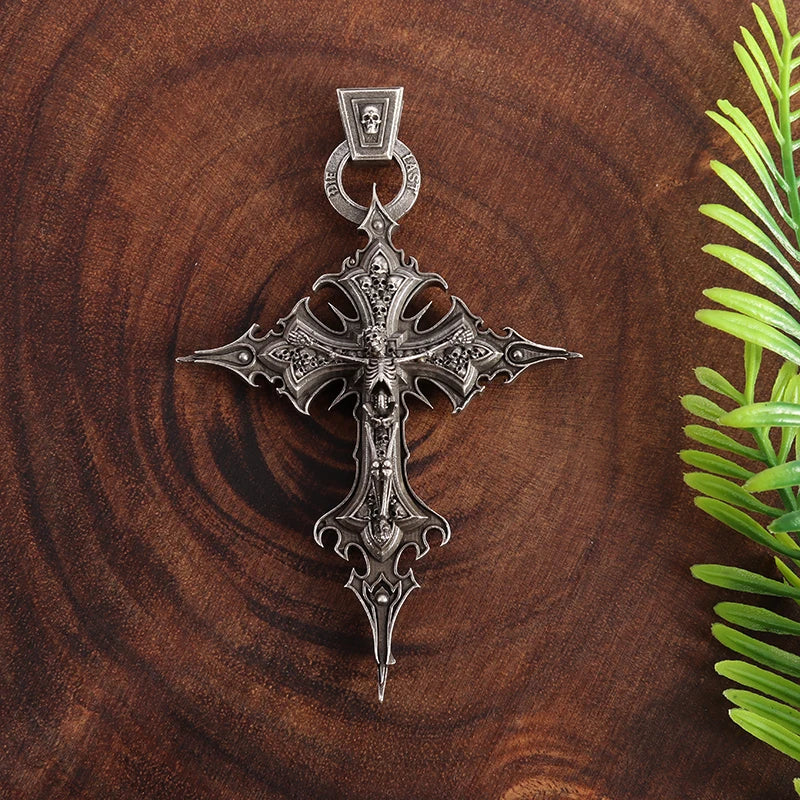Punk Skull Cross Necklace: Embrace Your Faith with Edge