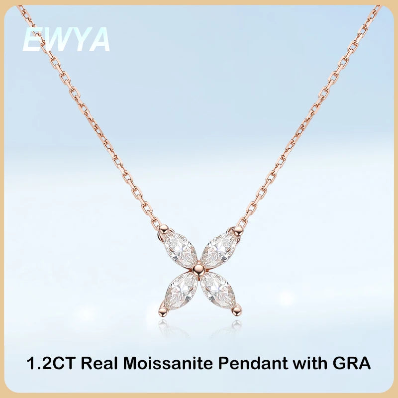 Radiant Butterfly Pendant: 1.2CT Moissanite in Sterling Silver