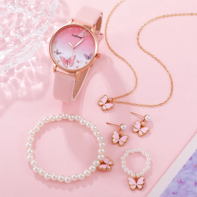 Butterfly Charm: Stylish Women’s Watch Set