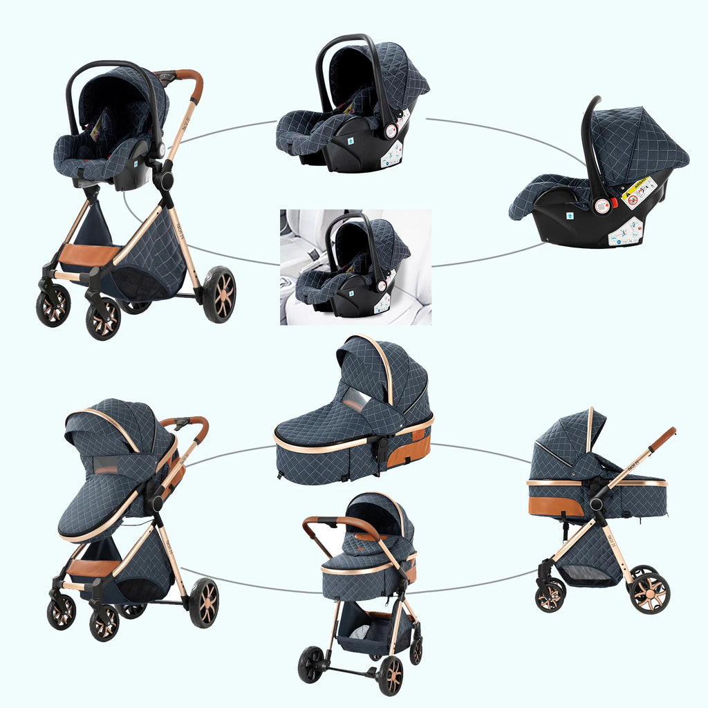 All-in-One Baby Travel System: Stroller with Raincover for Newborns