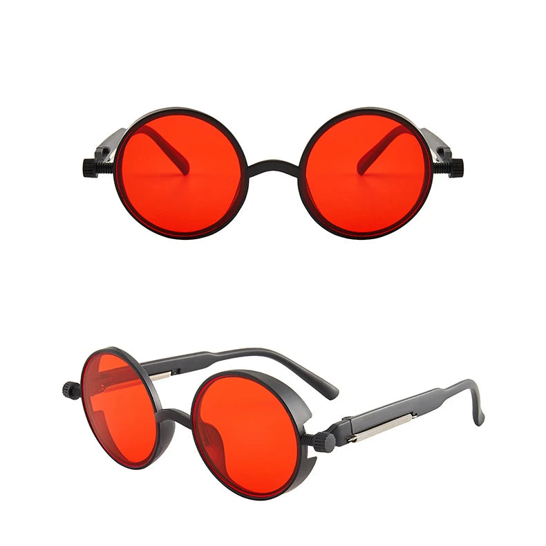 Gothic Punk Eyewear: Unique Round Frames for Unisex Fashion