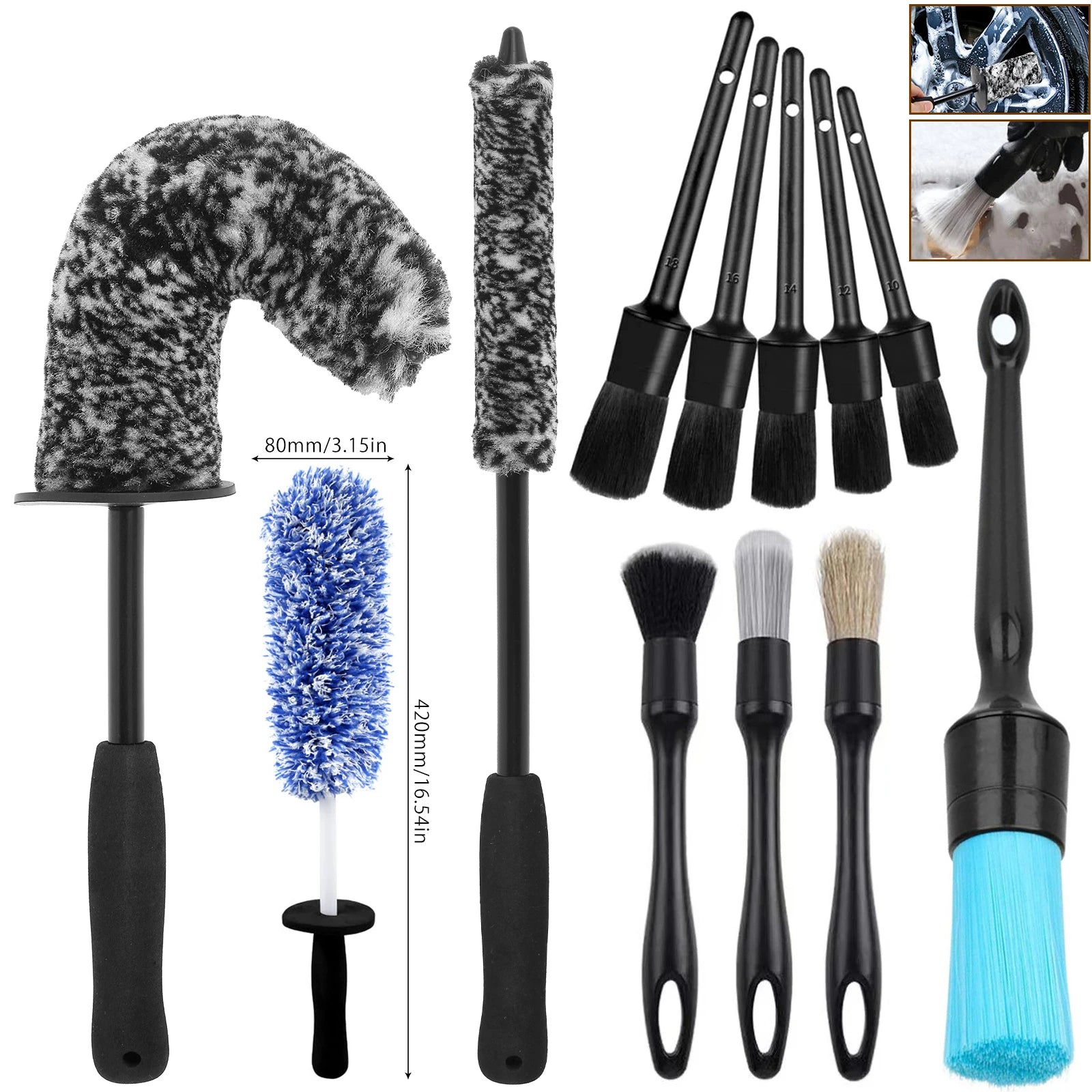 Ultimate Clean: 3/1 Pcs Car Wheel Detailing Brush Set
