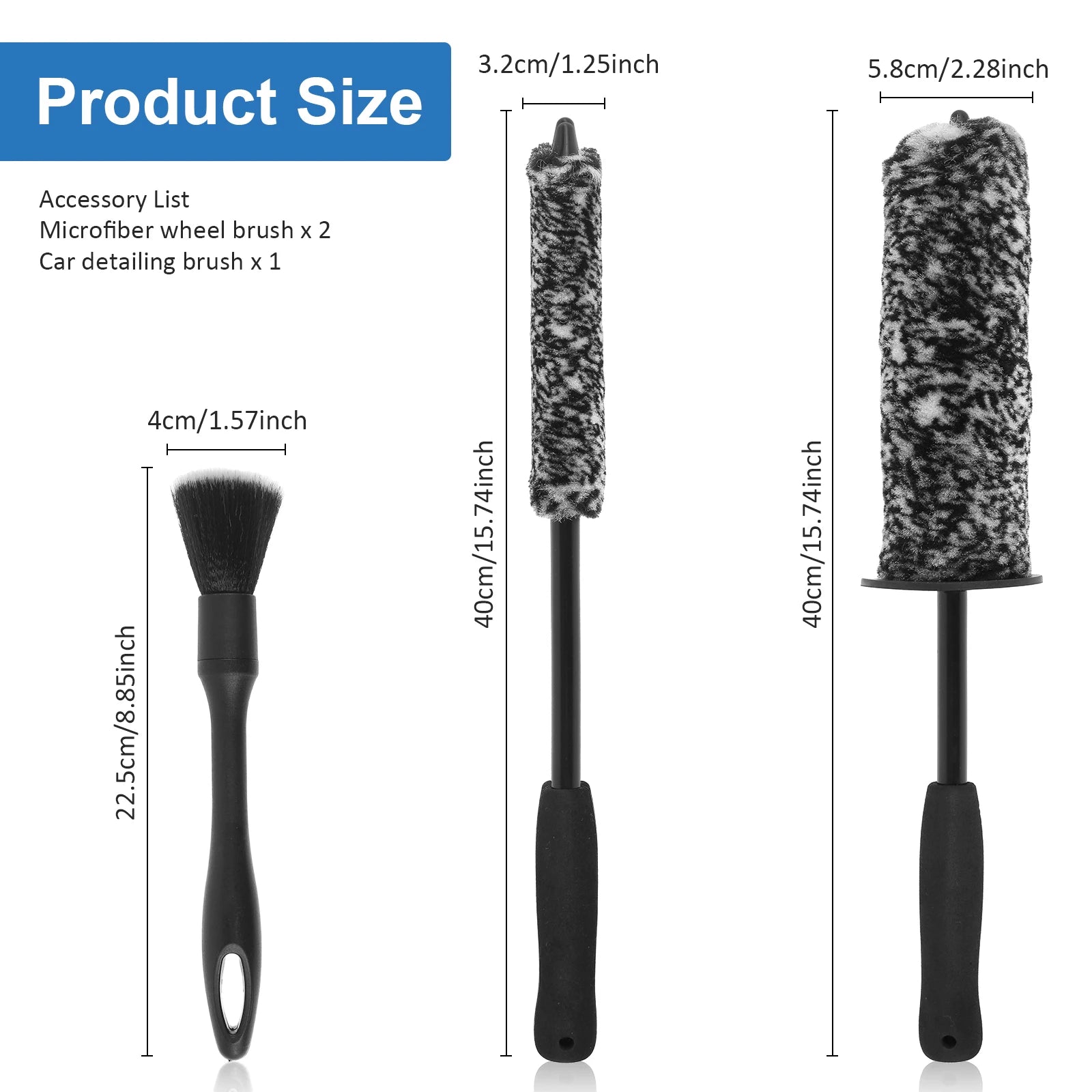 Ultimate Clean: 3/1 Pcs Car Wheel Detailing Brush Set