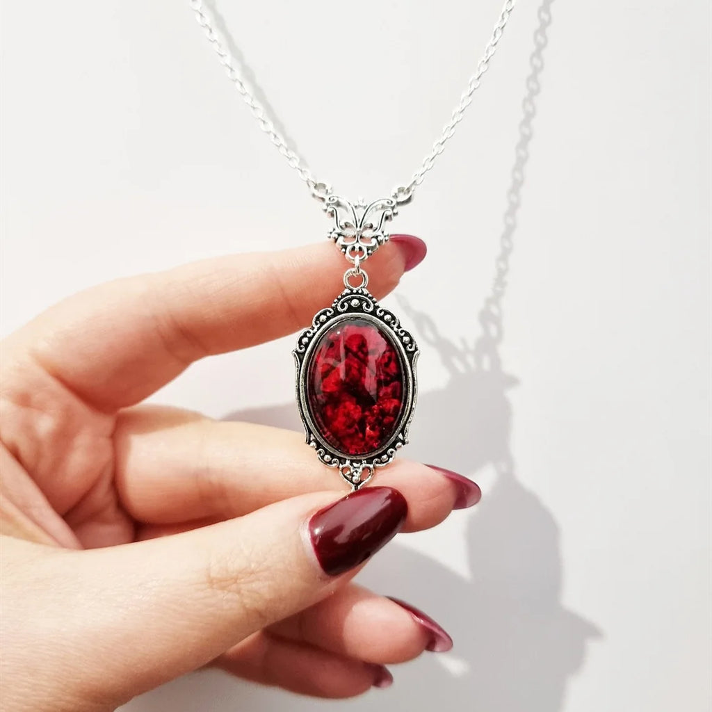 Vintage Gothic Pendant: Enchanting Crystal Cameo for Dark Elegance