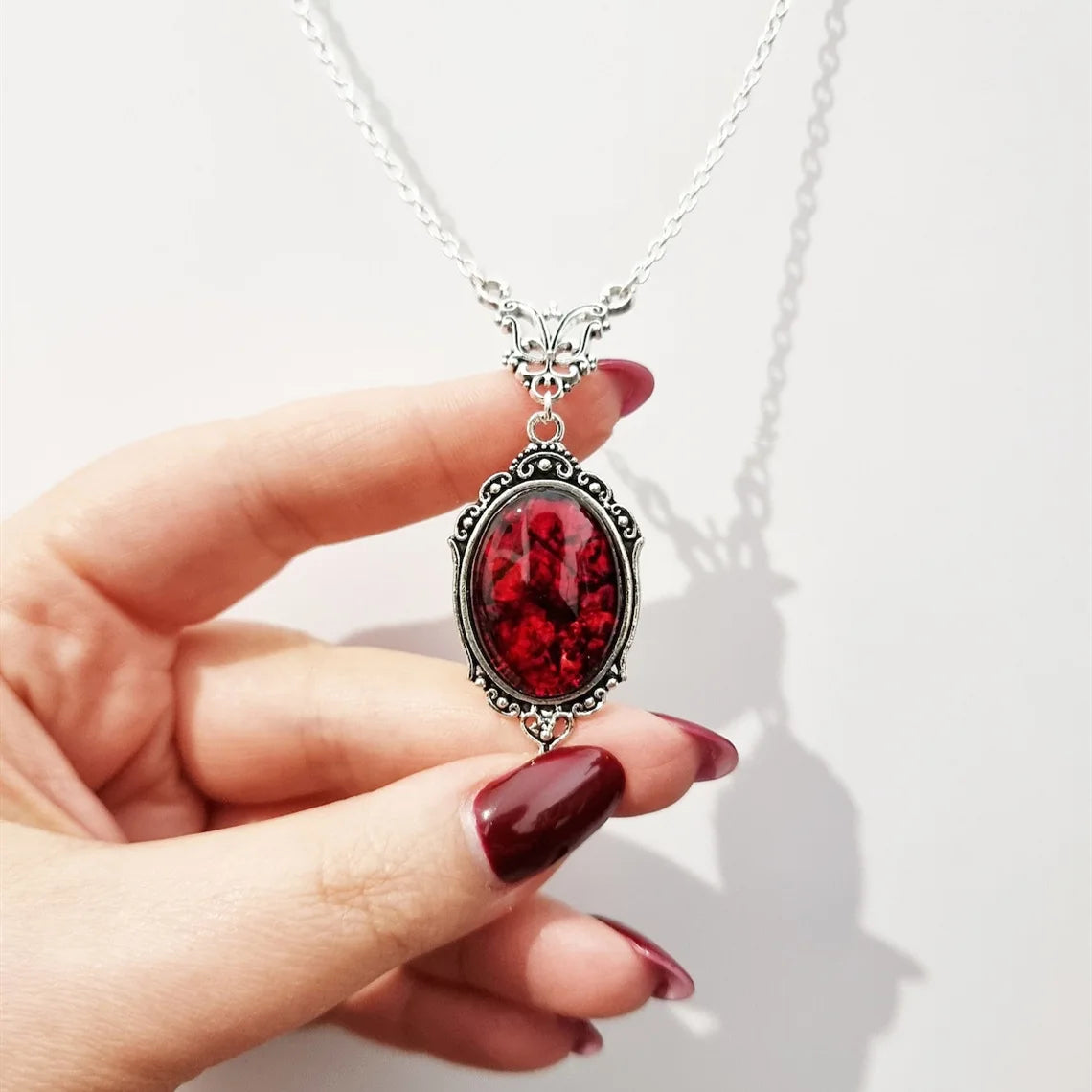 Vintage Gothic Pendant: Enchanting Crystal Cameo for Dark Elegance