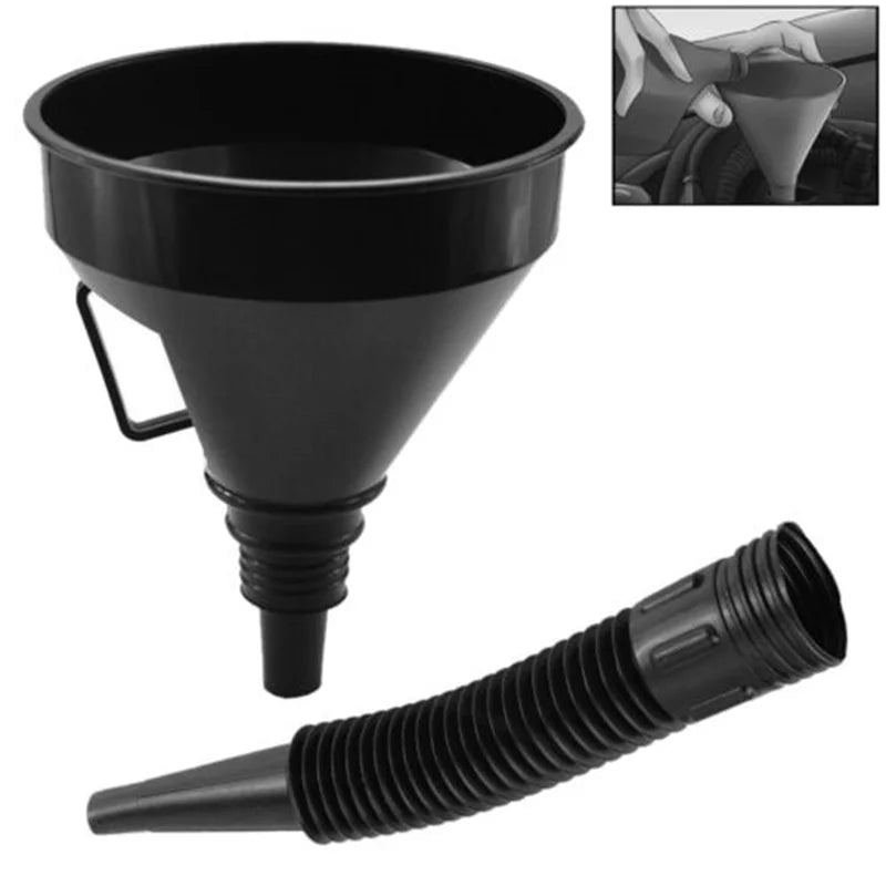 Car Engine Refueling Funnel: Includes Filter and Extension Pipe