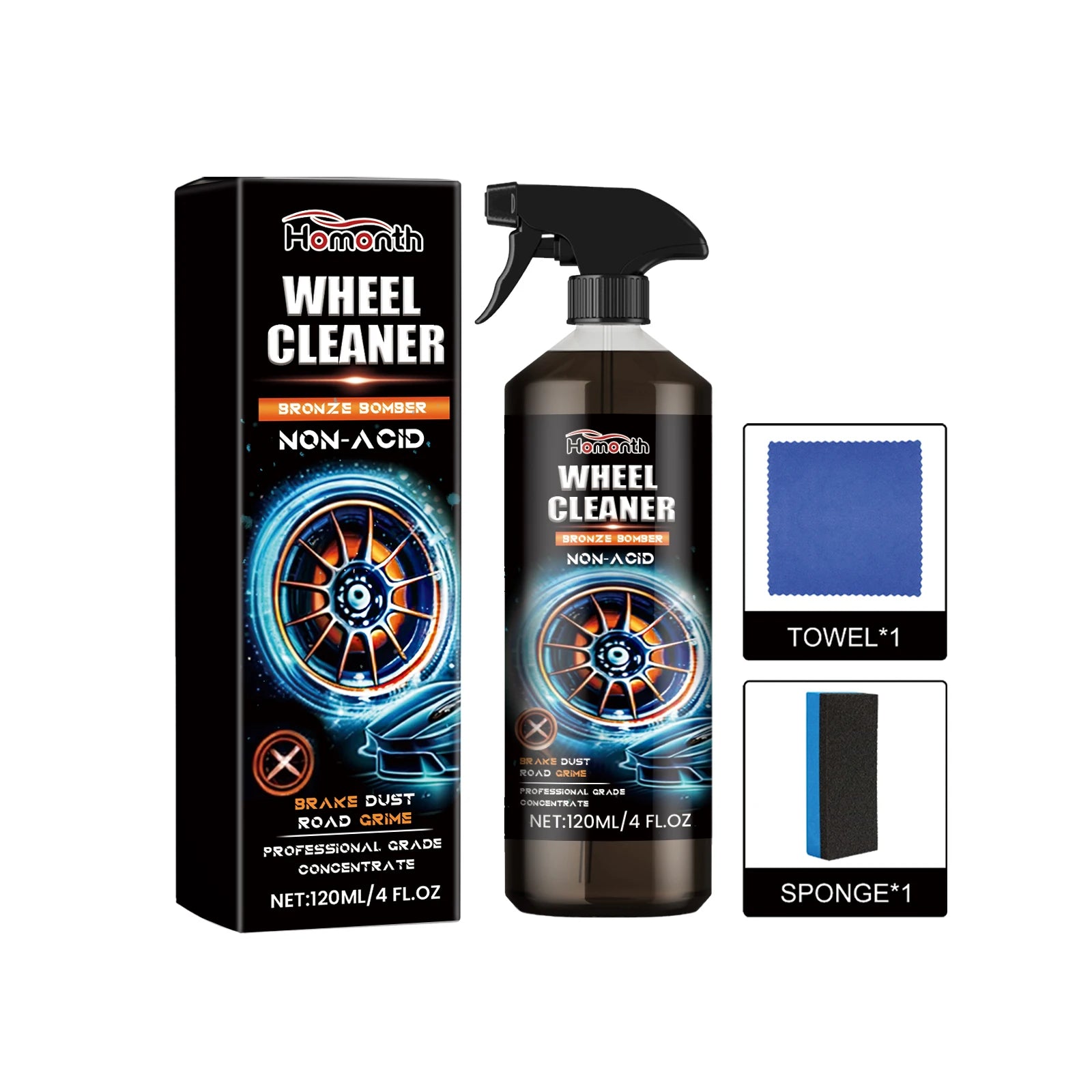 Car Wheel Cleaner Spray: 120ml Tyre Polish for Dirt Removal and Maintenance