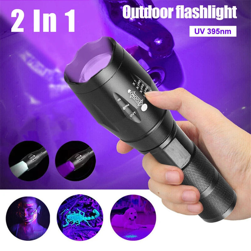 UV Flashlight: Dual Light 395nm Torch for Pet Stains and Detection