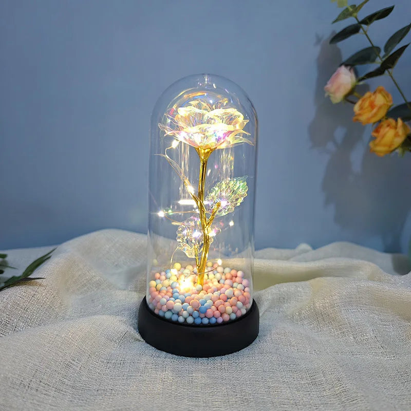 Enchanting Luminous Rose: Colorful Flower Gift for Women