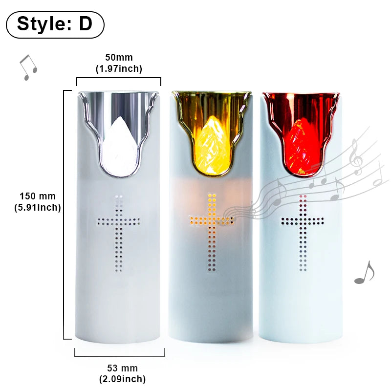 Flameless Prayer Candle: Musical LED Lamp for Serene Remembrance