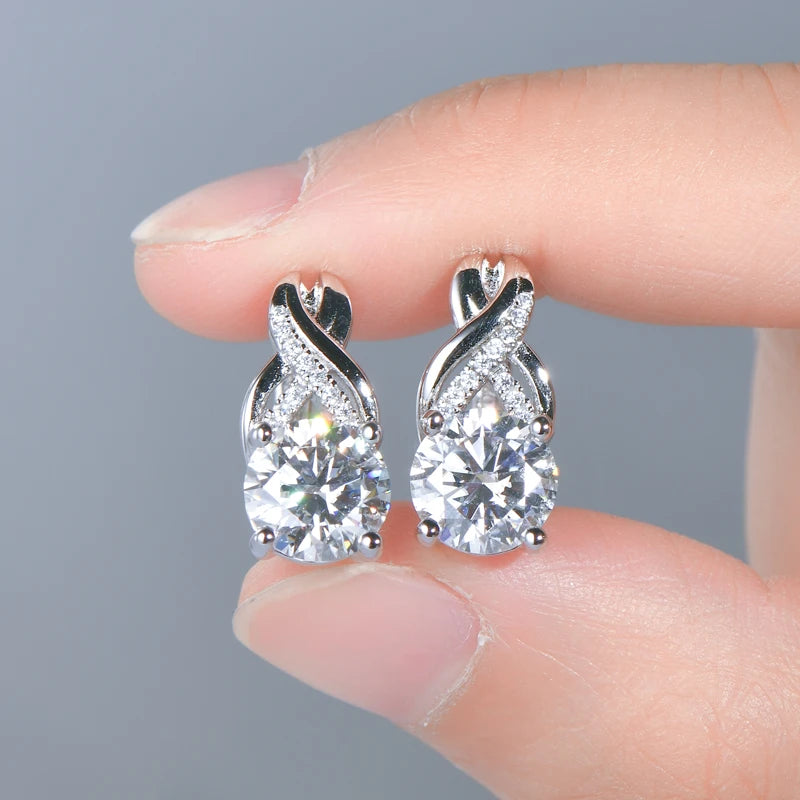 Classic Charm: Dazzling Moissanite Pendant and Hoop Set for Her