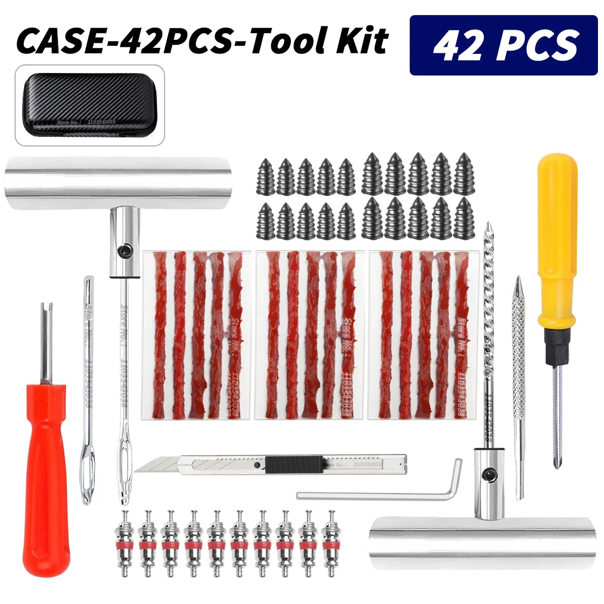 Car Tire Repair Kit Puncture Plug Tools Tyre Puncture Emergency for Universal Tire Strips Stiring Glue Repair Tool Kit