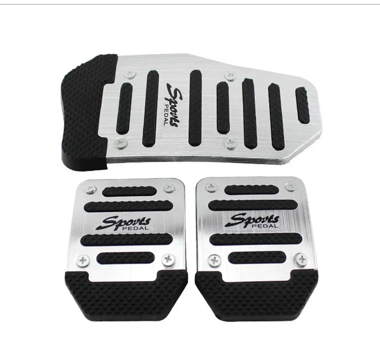 Universal Anti-Slip Foot Pedals: Stainless Steel Brake, Throttle, and Clutch Set