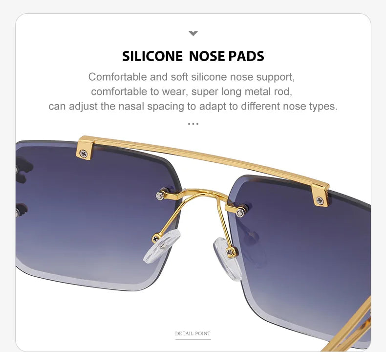 Unisex Leopard Rimless Sunglasses: Stylish Eye Protection with UV400 Lenses