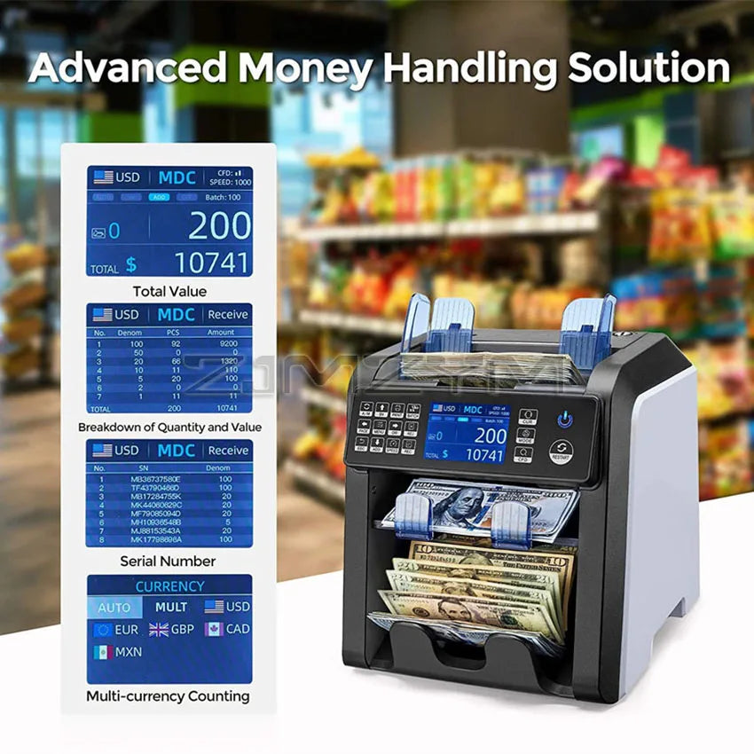 Dual Function Currency Sorter: Protect Against Counterfeits with Precision