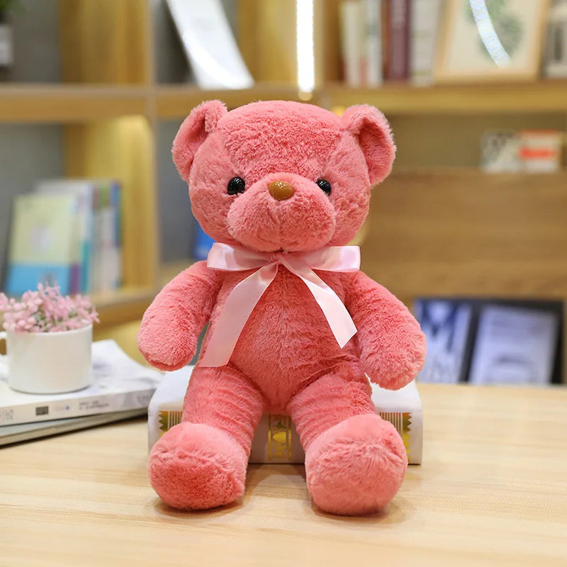 Vibrant Bow Bear: Soft Plush Toy for Every Celebration