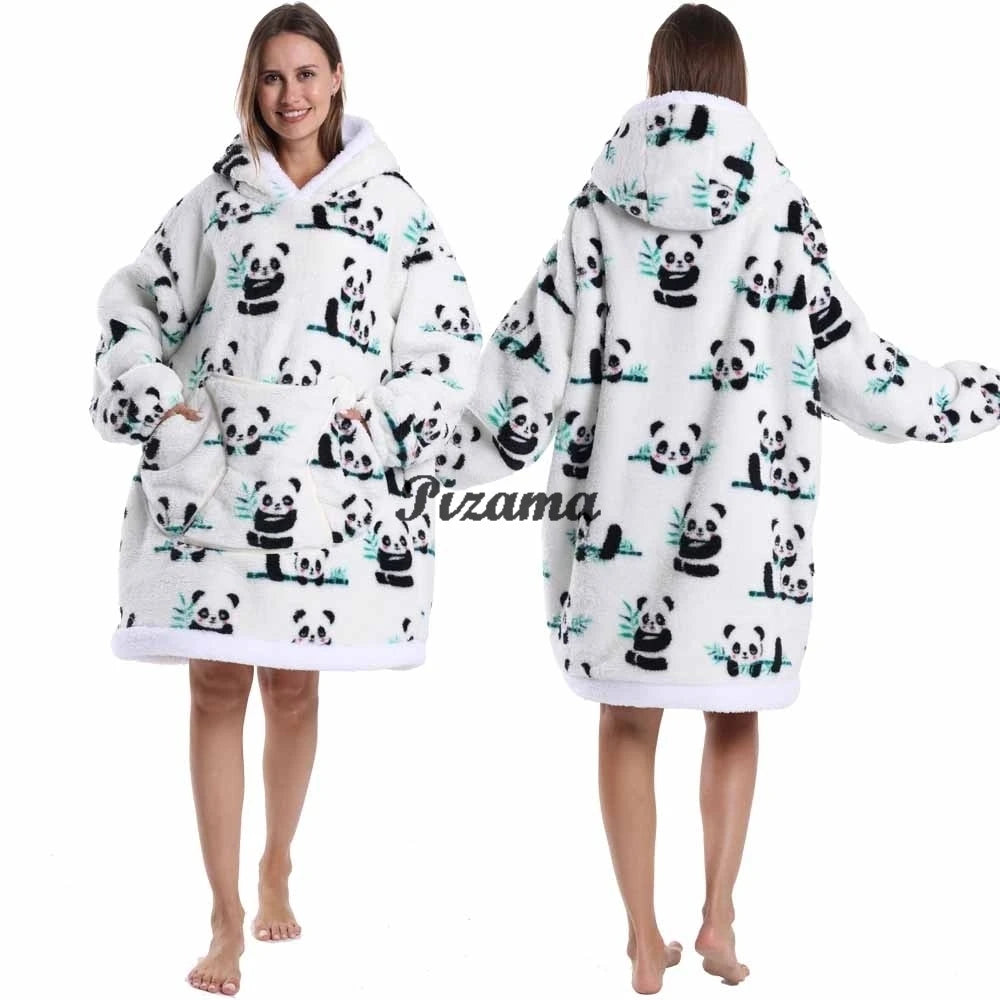 Oversized Wearable TV Blanket: Cozy Full Sleeve Sweatshirt for Halloween and Christmas