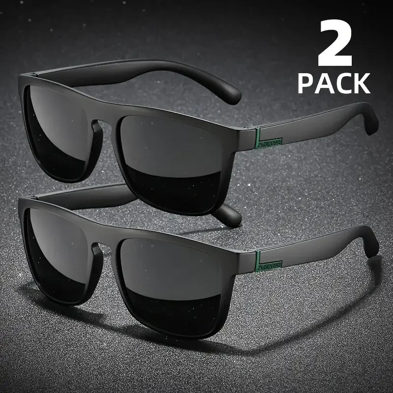 Vintage Sport Sunglasses: 2PCS Polarized Eyewear for Active Men