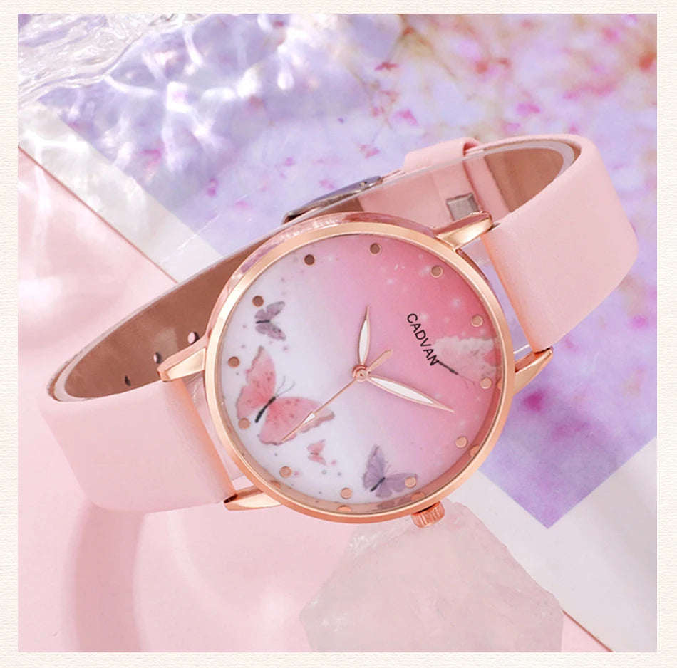 Butterfly Charm: Stylish Women’s Watch Set