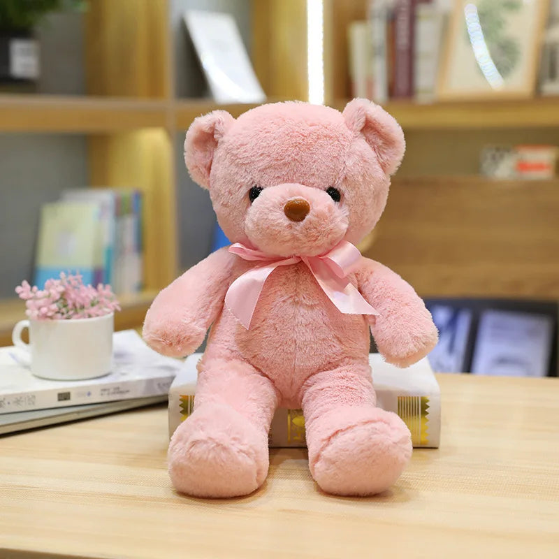 Vibrant Bow Bear: Soft Plush Toy for Every Celebration