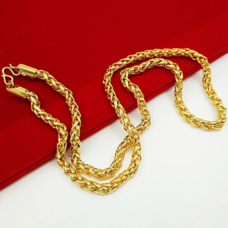 Timeless Glamour: Durable 24K Pure Gold Necklace for All