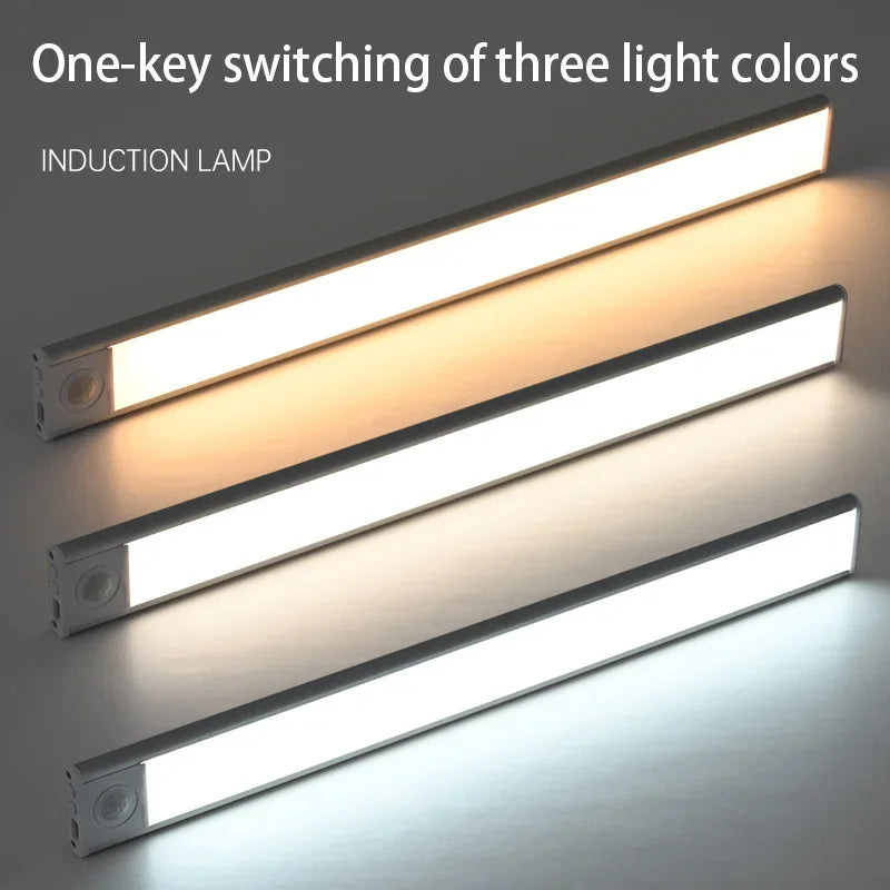 Three-in-One Motion Sensor LED Light: Ideal for Kitchen, Cabinet, and Bedroom Use