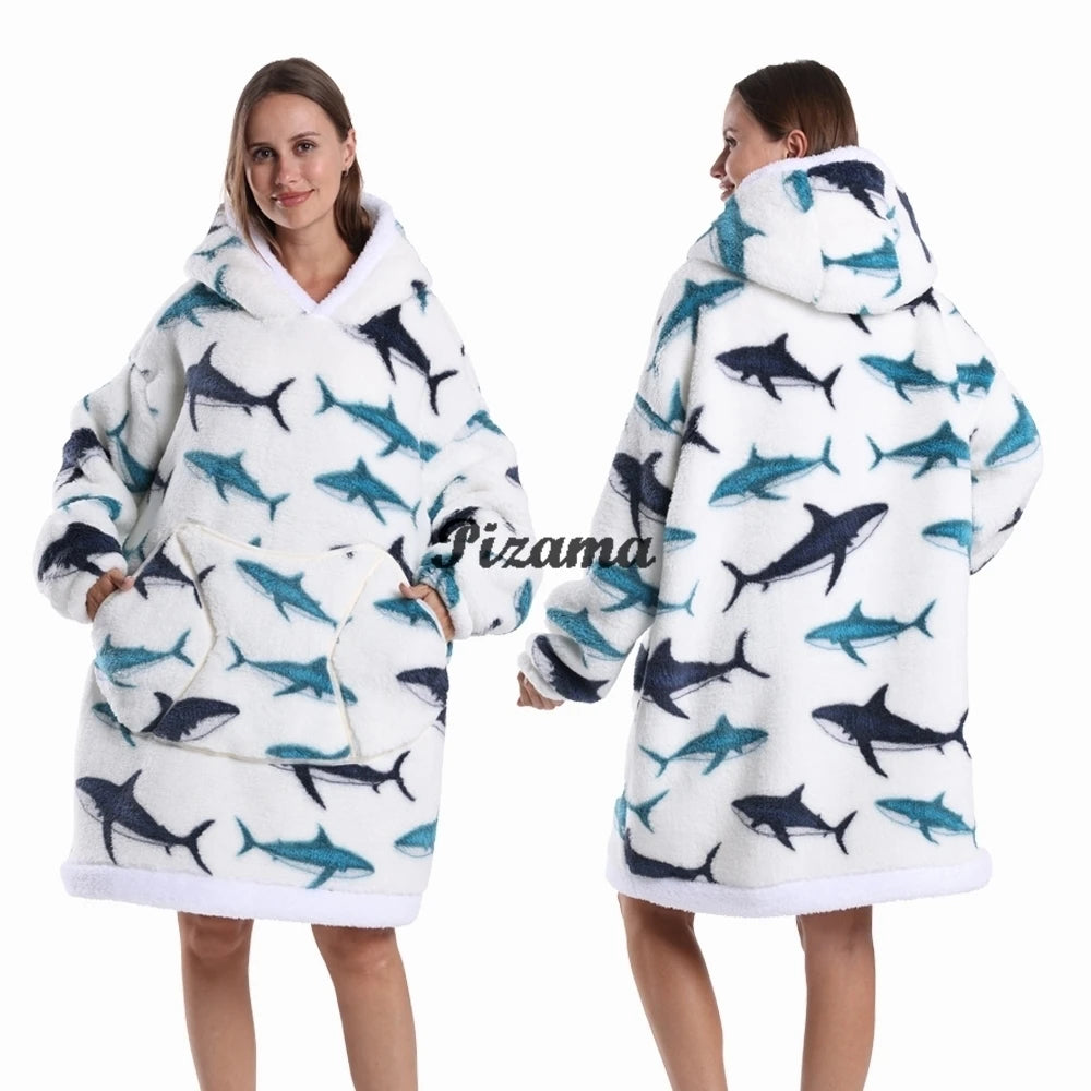 Oversized Wearable TV Blanket: Cozy Full Sleeve Sweatshirt for Halloween and Christmas