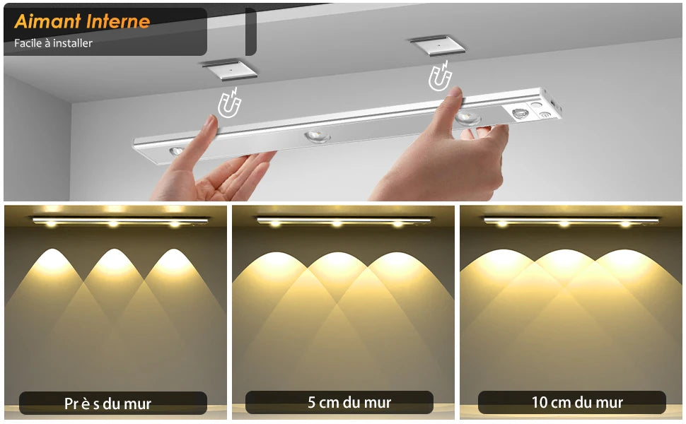 3-Color Dimmable LED Lamp: Perfect for Kitchen, Wardrobe, Bedroom, and Stairs