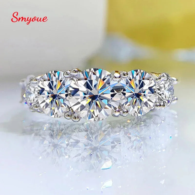Stunning Elegance: Moissanite Five-Stone Wedding Band