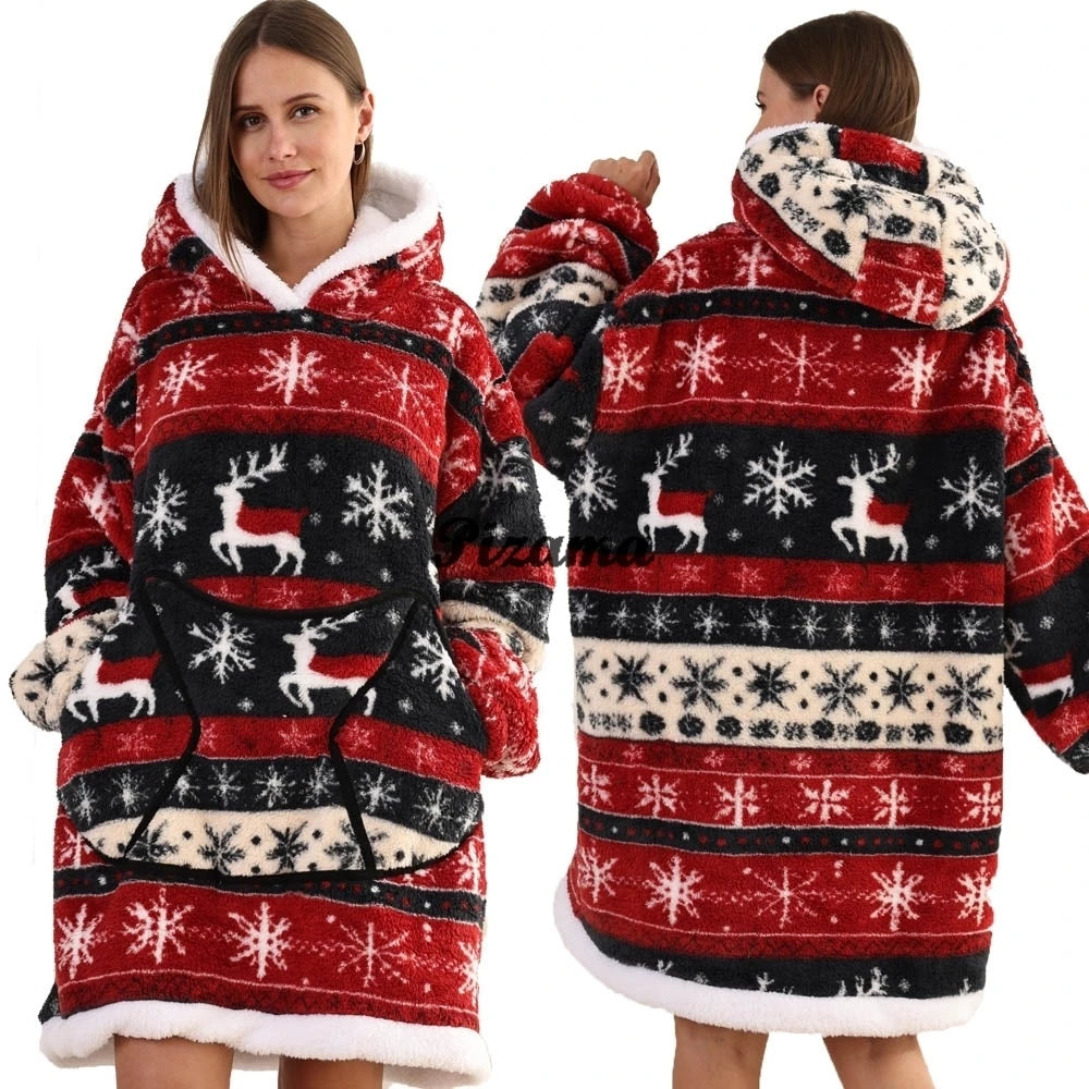 Oversized Wearable TV Blanket: Cozy Full Sleeve Sweatshirt for Halloween and Christmas