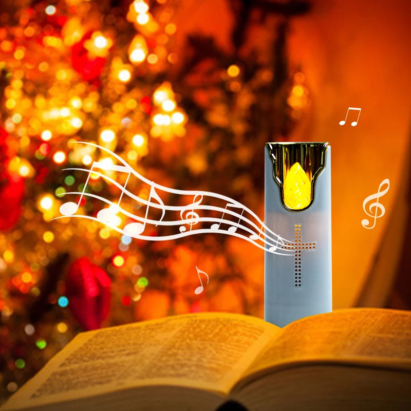 Flameless Prayer Candle: Musical LED Lamp for Serene Remembrance