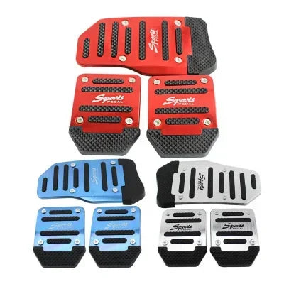 Universal Anti-Slip Foot Pedals: Stainless Steel Brake, Throttle, and Clutch Set