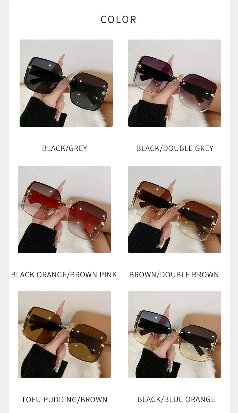 2025 Trend: Frameless Edge Cut M Letters Light Luxury Sunglasses