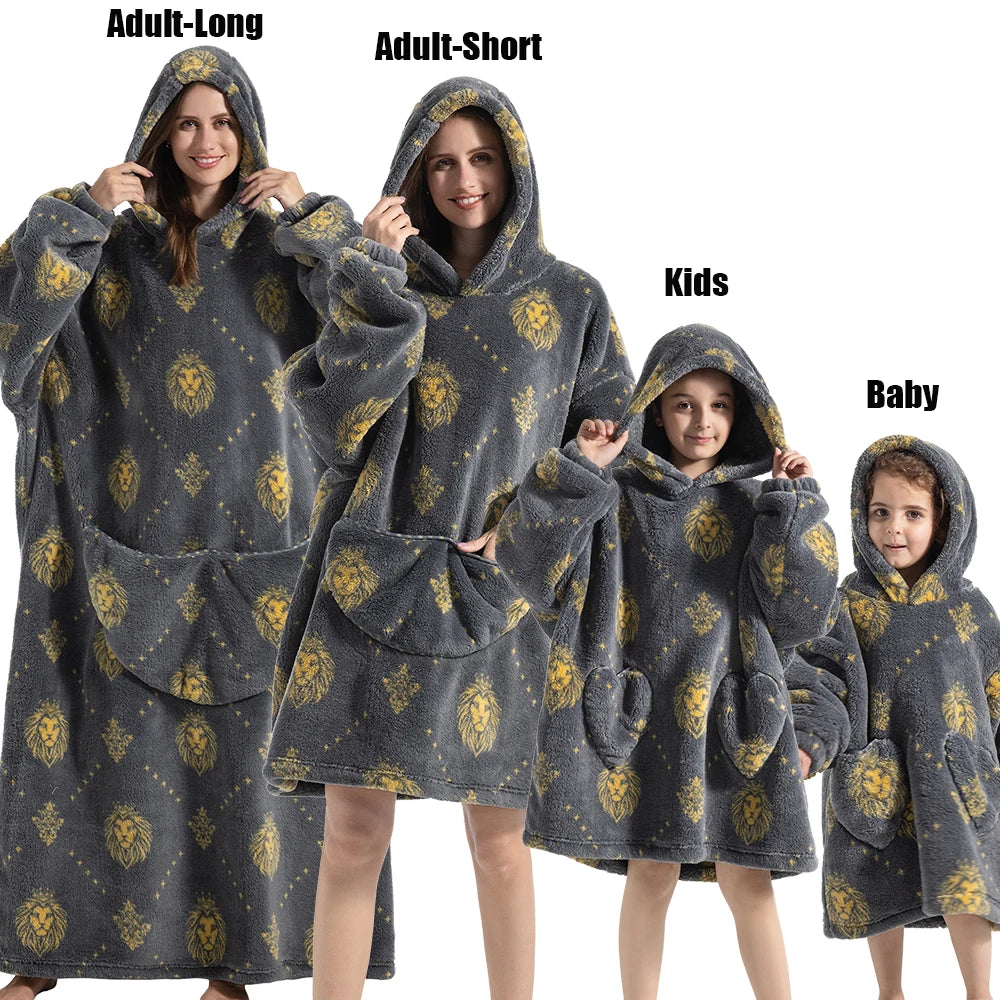 Animal Art Blanket Hoodie: Cozy Up in Creative Comfort
