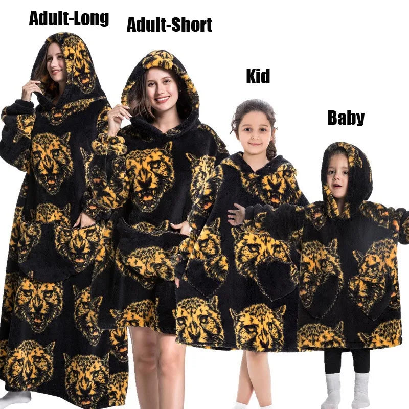 Animal Art Blanket Hoodie: Cozy Up in Creative Comfort