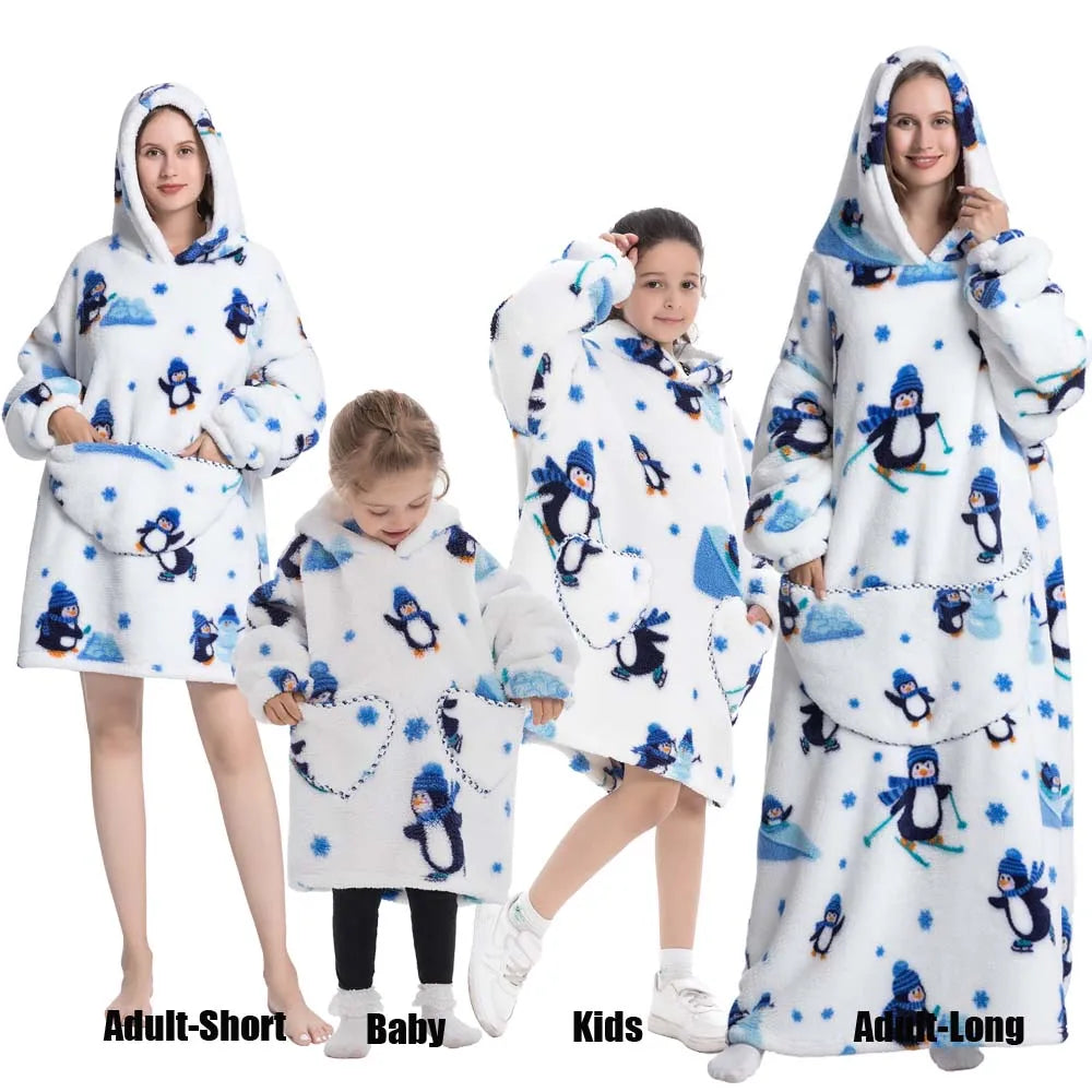 Animal Art Blanket Hoodie: Cozy Up in Creative Comfort