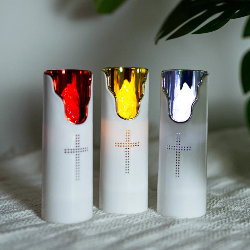 Flameless Prayer Candle: Musical LED Lamp for Serene Remembrance