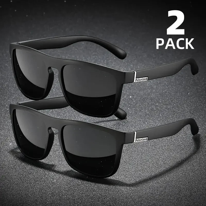 Vintage Sport Sunglasses: 2PCS Polarized Eyewear for Active Men