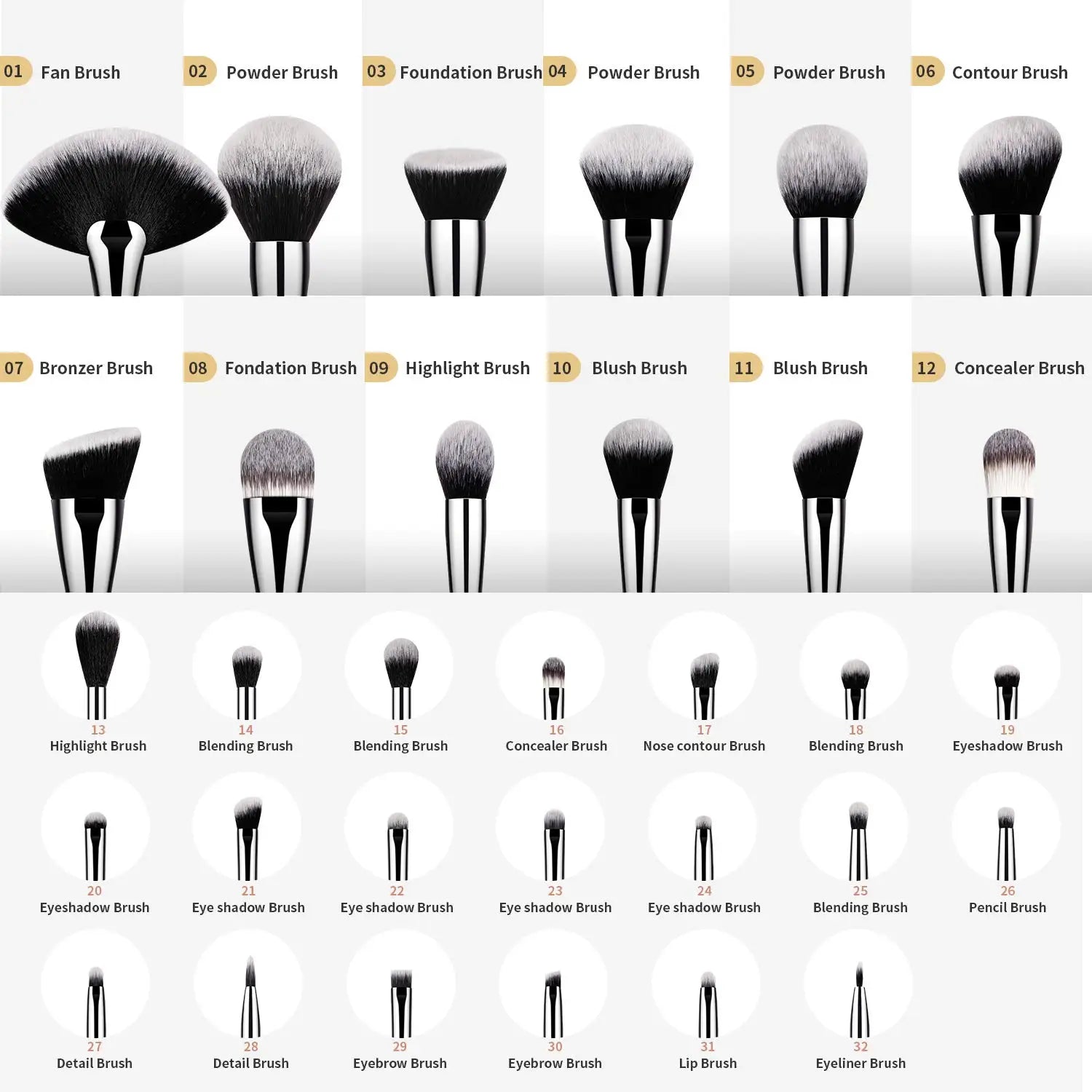 GlamBrush Collection: Professional Makeup Brush Set for Flawless Application