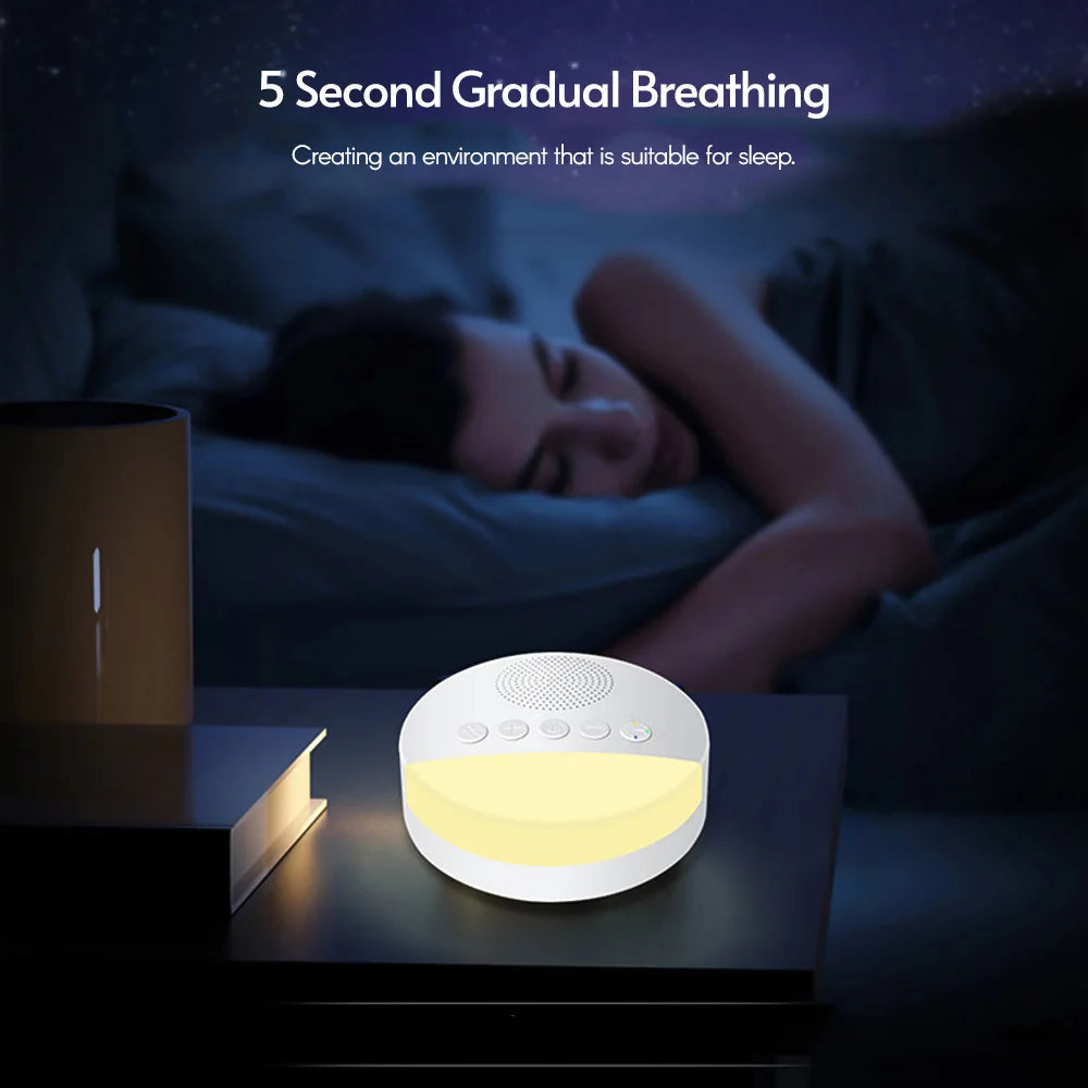 Calming Sleep Aid: Baby White Noise Player with Night Light & Timer