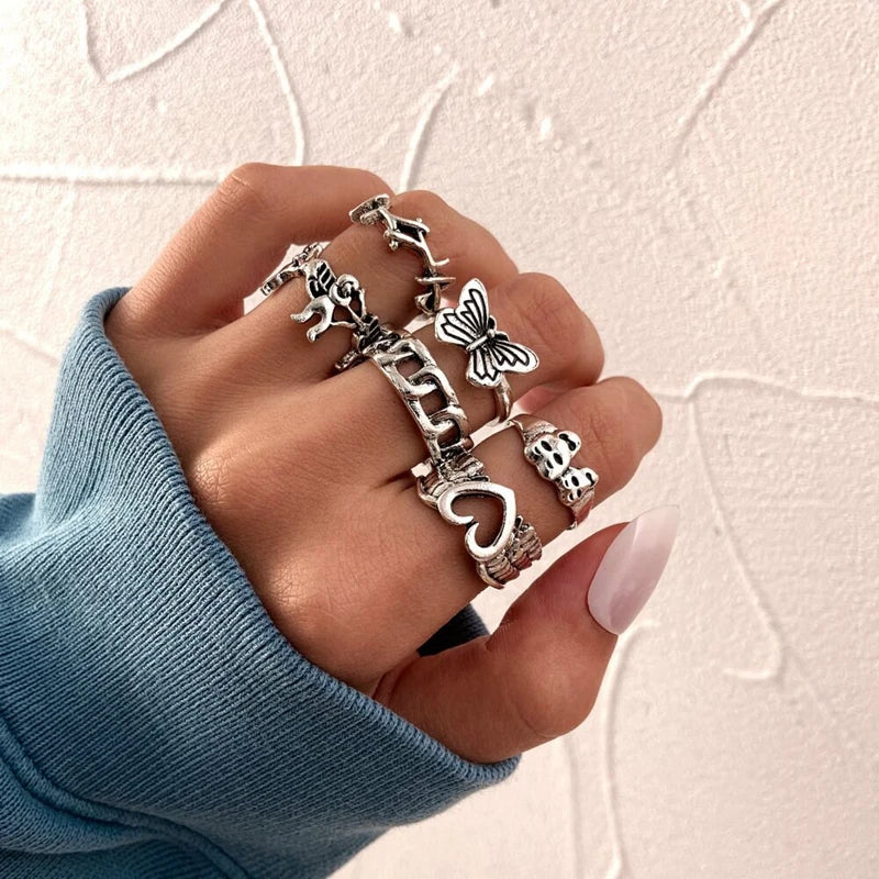 30-Piece Alloy Finger Ring Set: Unique Designs for Every Style
