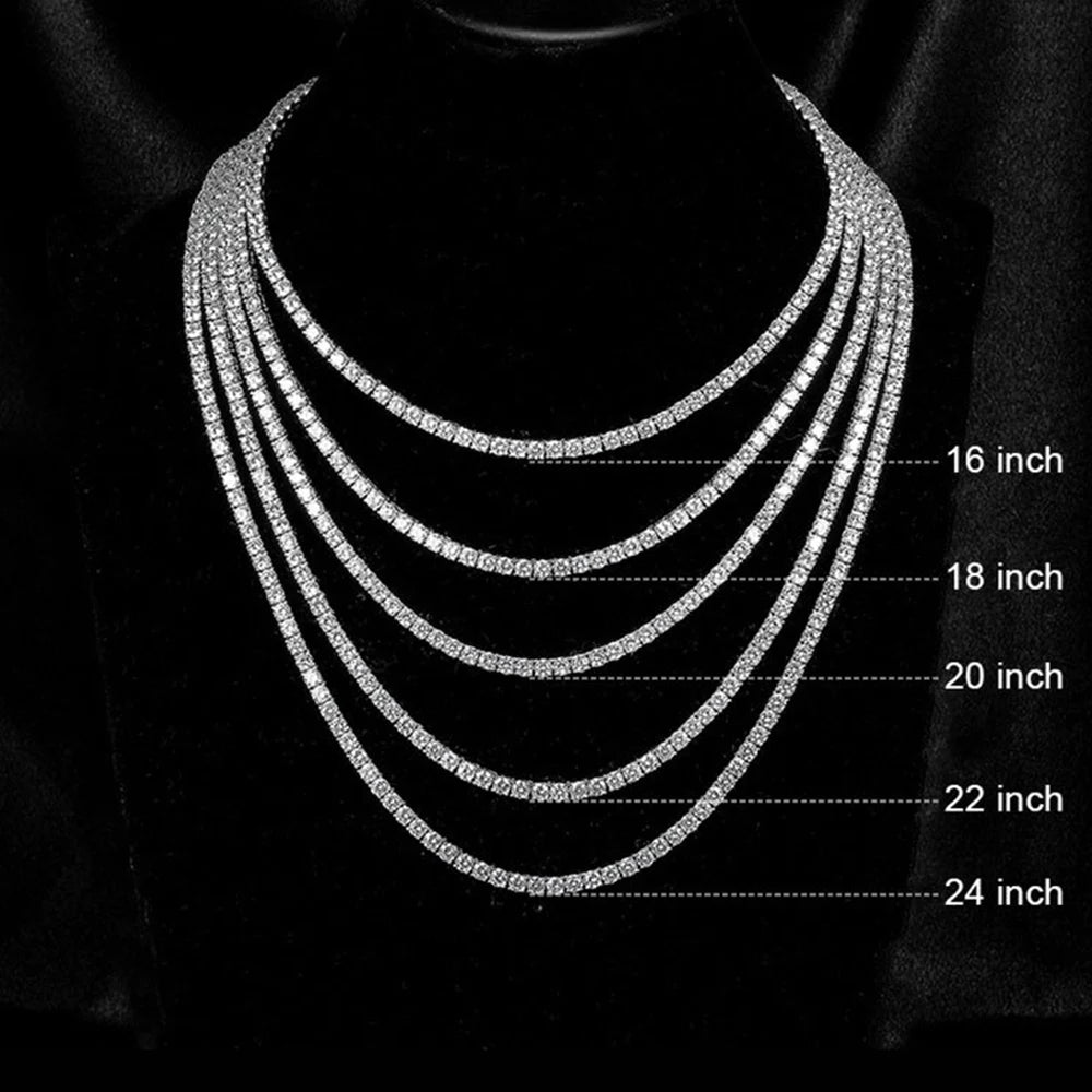 Iced Out Elegance: Single Row Cubic Zirconia Necklace for Men and Women