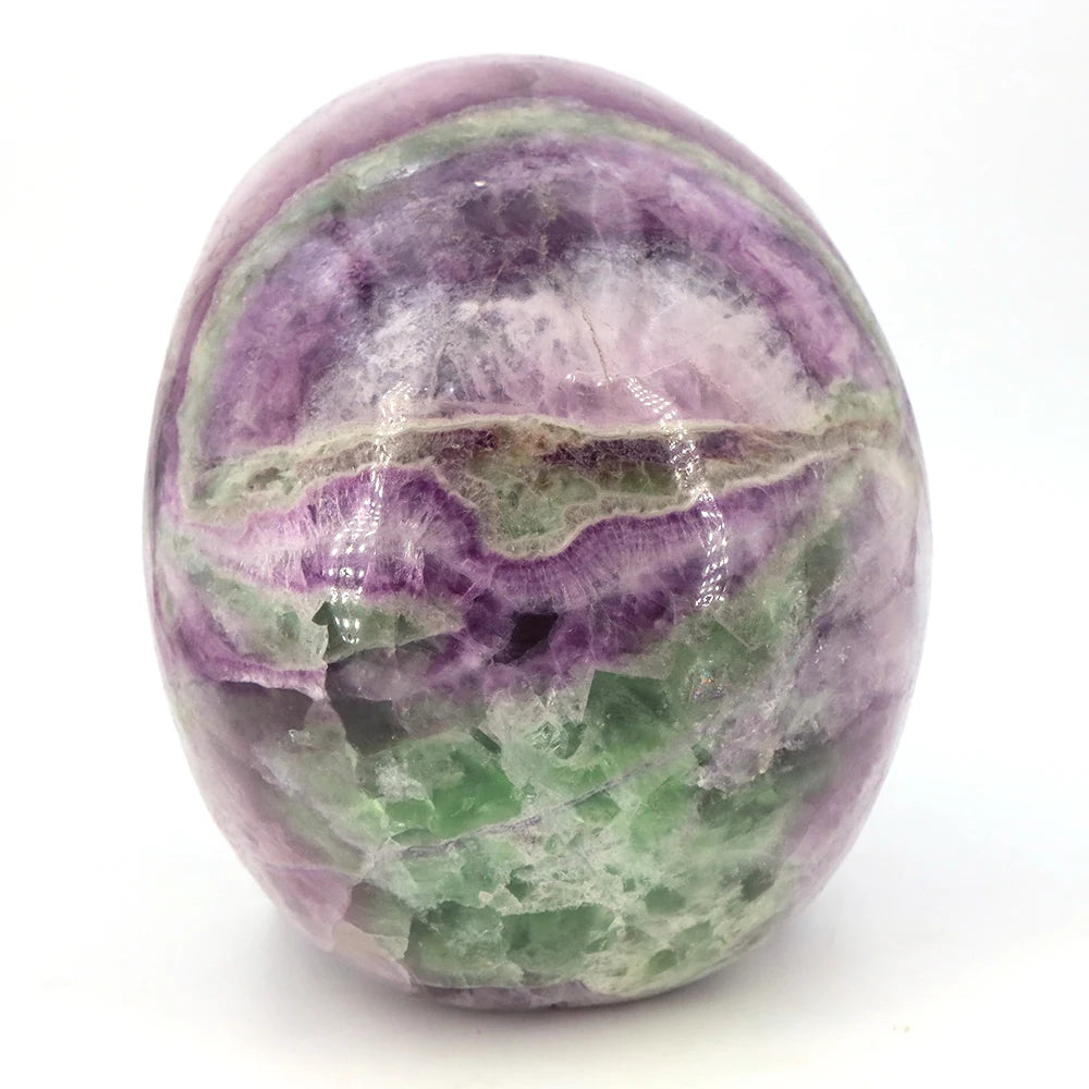 140mm Color Fluorite Skull Statue Natural Stone Carving Healing Crystal Craft Gemstone Carved Figurine Home Decor Halloween Gift