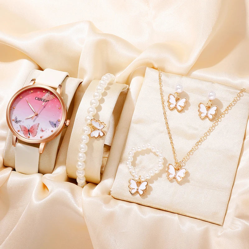 Butterfly Charm: Stylish Women’s Watch Set