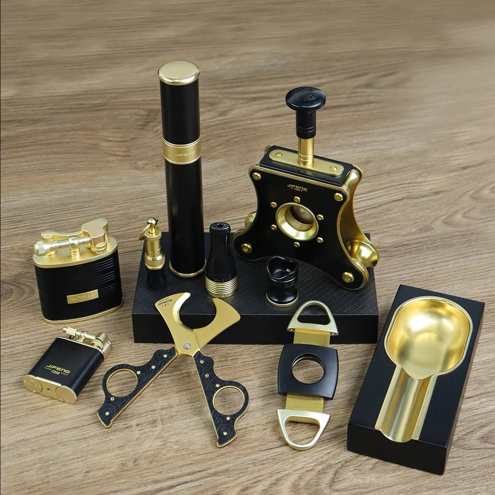 Complete Cigar Experience: 10-Piece Smoking Accessories Set CG-001