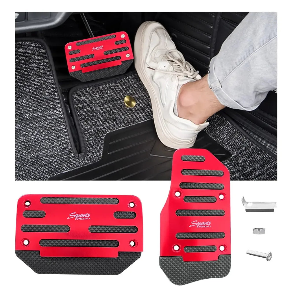 Universal Anti-Slip Foot Pedals: Stainless Steel Brake, Throttle, and Clutch Set