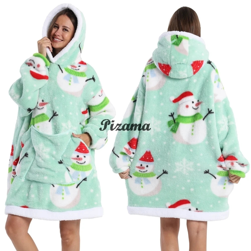 Oversized Wearable TV Blanket: Cozy Full Sleeve Sweatshirt for Halloween and Christmas