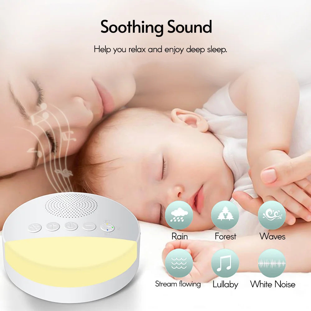 Calming Sleep Aid: Baby White Noise Player with Night Light & Timer