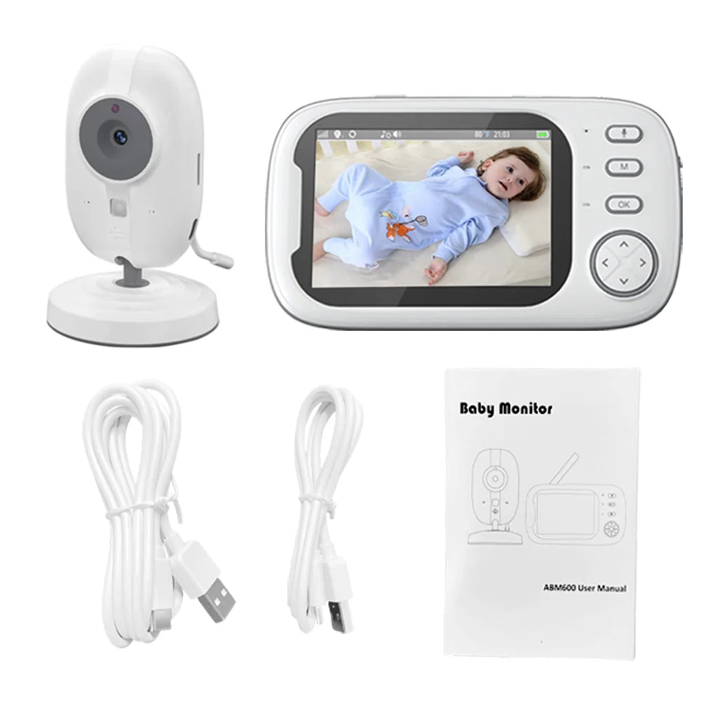 Wireless Baby Monitor: 3.5 Inch Screen with Night Vision & Two-Way Audio